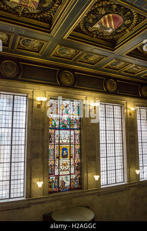 Biblioteca centrale di Manchester interni da E. Vincent Harris, 1930-1934, Manchester, Inghilterra Foto Stock