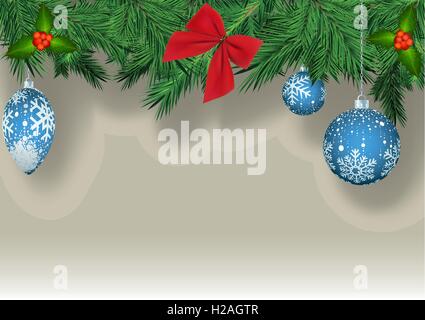 Sfondo di natale con Baubles Illustrazione Vettoriale