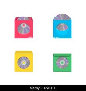 Buste per CD con finestra, illustrazione vettoriale. Illustrazione Vettoriale