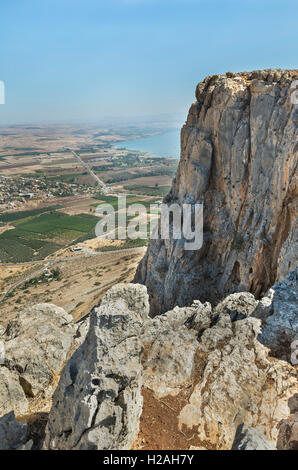 Bella la vista dal monte Arbel in Israele Foto Stock