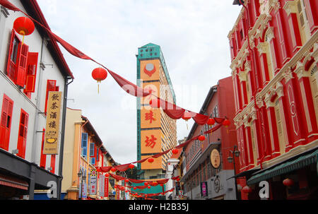 Temple Street Chinatown di Singapore Foto Stock