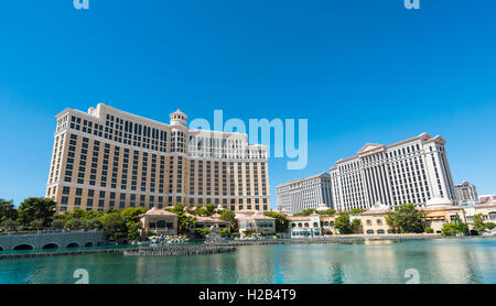 Il lago di fronte a Bellagio Hotel Las Vegas, Nevada, STATI UNITI D'AMERICA Foto Stock