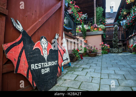 Casa Vlad Dracul ristorante nel centro storico di Sighisoara città, regione di Transilvania in Romania Foto Stock