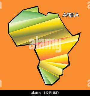 Vettore digitale africa mappa con abstract triangoli colorati e contorno nero, stile piatto Illustrazione Vettoriale