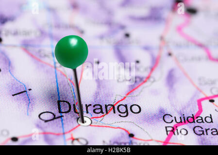 Durango imperniata su una mappa del Messico Foto Stock