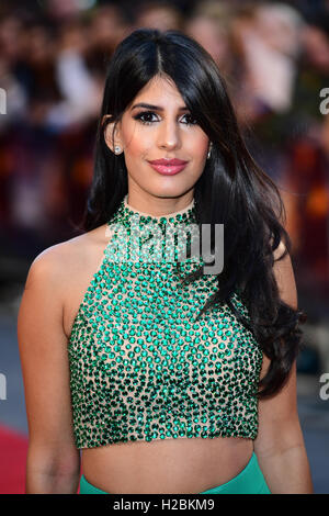 Jasmin Don Walia frequentando la premiere europeo del Deepwater Horizon al cinema Cineworld, Leicester Square, Londra. Foto Stock