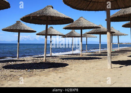 Spiaggia Portabia vicino a Nea Moudania, Macedonia, Grecia Foto Stock