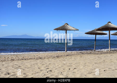 Spiaggia Portabia vicino a Nea Moudania, Macedonia, Grecia Foto Stock