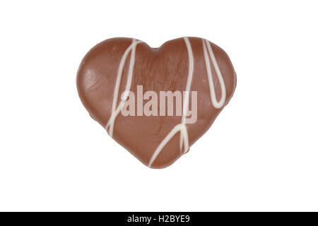 A forma di cuore cookie con glassa di cioccolato Foto Stock