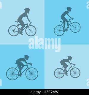 Un assortimento di ciclisti immagine Illustrazione Vettoriale