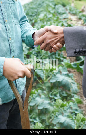 L'agricoltore e imprenditore stringono le mani Foto Stock