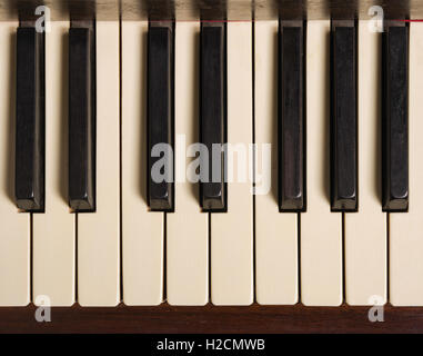 In prossimità dei tasti di pianoforte Foto Stock