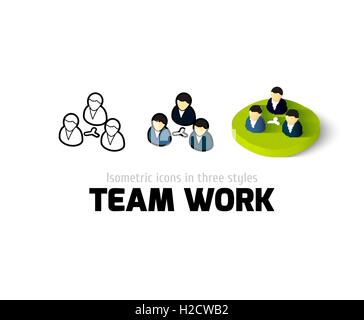 Lavoro di squadra icona in stile differente Illustrazione Vettoriale