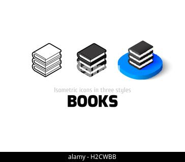 Icona di libri in stile differente Illustrazione Vettoriale