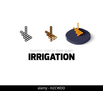 Icona di irrigazione in stile differente Illustrazione Vettoriale