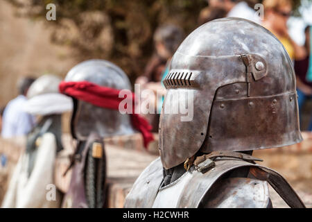 Riconquista guerrieri elementi di armatura e tute. Moresco e guerrieri cristiana Foto Stock