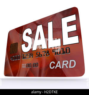 Vendita carta bancaria al dettaglio mostra occasioni e sconti Foto Stock