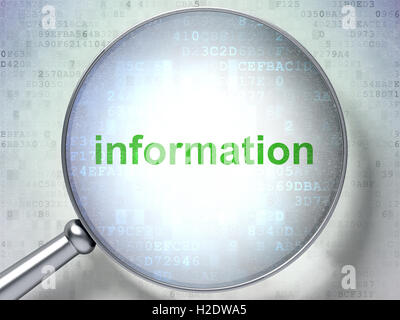 Concetto di dati: informazioni con vetro ottico Foto Stock