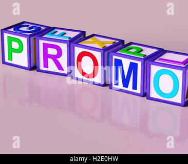 Blocchi di promo speciale Medio Prezzo ridotto o Off Foto Stock