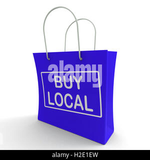 Comprare locale Shopping Bag mostra acquisto commerciale nelle vicinanze Foto Stock
