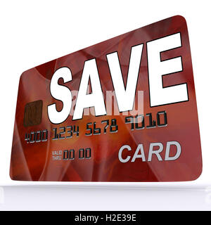 Risparmiare carta bancaria significa mettere da parte denaro nel conto di risparmio Foto Stock