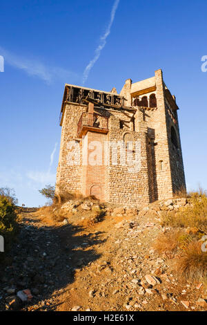 Il castello della Regina del a Alhaurin el Grande, precedentemente noto come deposito di acqua, Malaga, Spagna. Foto Stock