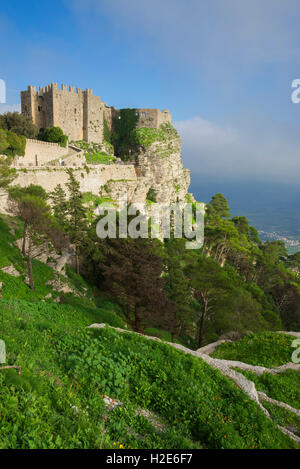 Il Castello di Venere, Erice, in Sicilia, Italia Foto Stock