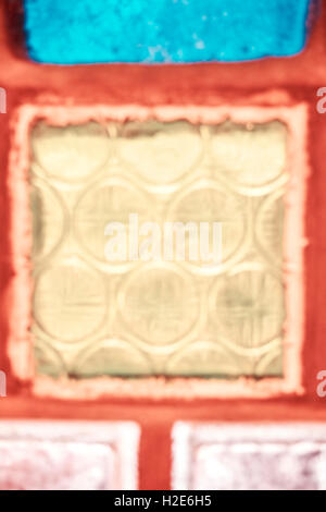 Foto sfocata di blocchi di vetro, abstract background. Foto Stock