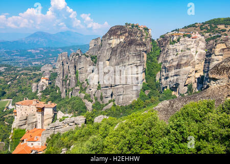 Monastero di Meteora. Pianura della Tessaglia, Grecia Foto Stock