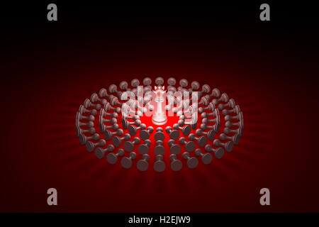 Queen e pegni. Disponibili in alta risoluzione e di diverse dimensioni per adattarsi alle esigenze del vostro progetto. Il rendering 3D'illustrazione. Foto Stock