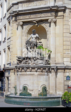 Parigi, Francia. Fontaine Memorial a Georges Cuvier Foto Stock