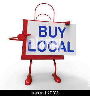 Acquista Borsa locale mostra l acquisto di prodotti localmente Foto Stock
