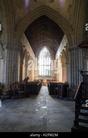 La navata e finestra occidentale di San Patrizio Chiesa, Patrington, East Riding, nello Yorkshire, Inghilterra Foto Stock