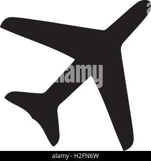Aeroplano simbolo nero, isolato illustrazione vettoriale. Illustrazione Vettoriale