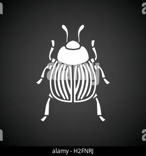 Colorado beetle icona. Sfondo nero con il bianco. Illustrazione Vettoriale. Illustrazione Vettoriale