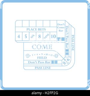 Tavolo da craps icona. La cornice blu design. Illustrazione Vettoriale. Illustrazione Vettoriale