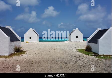 Slave di capanne in Bonaire, Antille olandesi Foto Stock