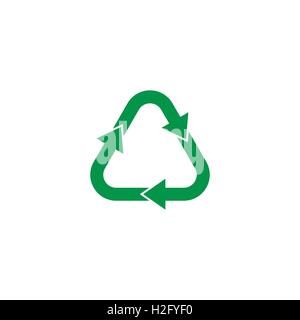 Riciclare il simbolo verde isolato su sfondo bianco illustrazione vettoriale Illustrazione Vettoriale