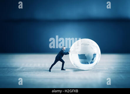 Business world sfera di vetro Foto Stock