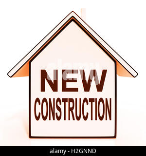 Nuova Costruzione casa mostra edificio di recente costruzione o sviluppo Foto Stock