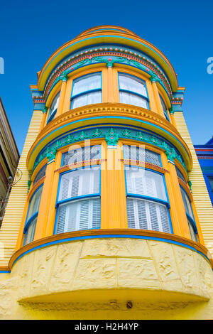 Case in stile vittoriano nel quartiere di Haight-Ashbury, San Francisco Foto Stock