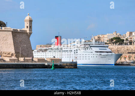 Tre città, nave da crociera, La Valletta, Malta Foto Stock