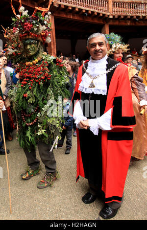 Ottobre abbondanza di Harvest Festival a Shakespeare's Globe, London, Regno Unito. Foto Stock