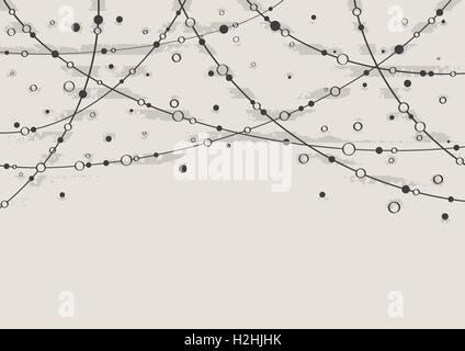 Illustrazione a strisce con punti neri e linee Illustrazione Vettoriale