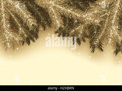 Golden Christmas Greeting Card Illustrazione Vettoriale
