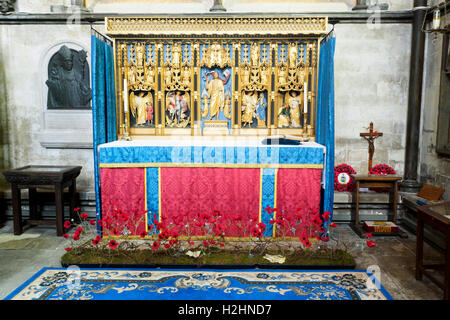 La Cappella di San Michele Arcangelo nella Cattedrale di Salisbury o chiesa cattedrale della Beata Vergine Maria - Wiltshire, Inghilterra Foto Stock
