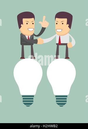 Handshaking gli imprenditori dopo la riunione di affari Illustrazione Vettoriale