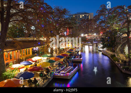 River Walk in San Antonio, Texas Foto Stock