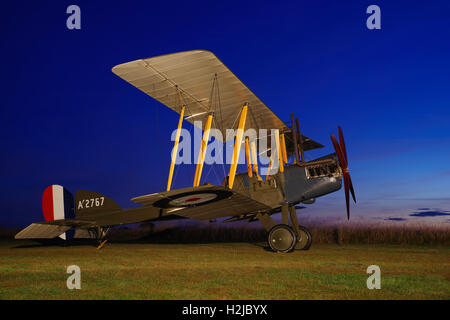 Be2e Replica A`2767 a Stowe Maries Airfield, Essex, Foto Stock