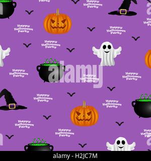 Modello di Halloween su uno sfondo viola Illustrazione Vettoriale